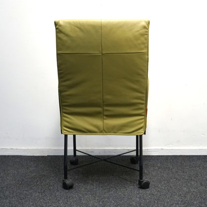 Montis Chaplin Design Stoel | Lime groen Leer | Verrijdbaar