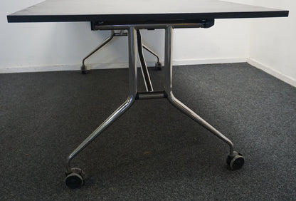 Mara Klaptafel Verrijdbaar | 200 x 100 cm | Zwart / Chroom