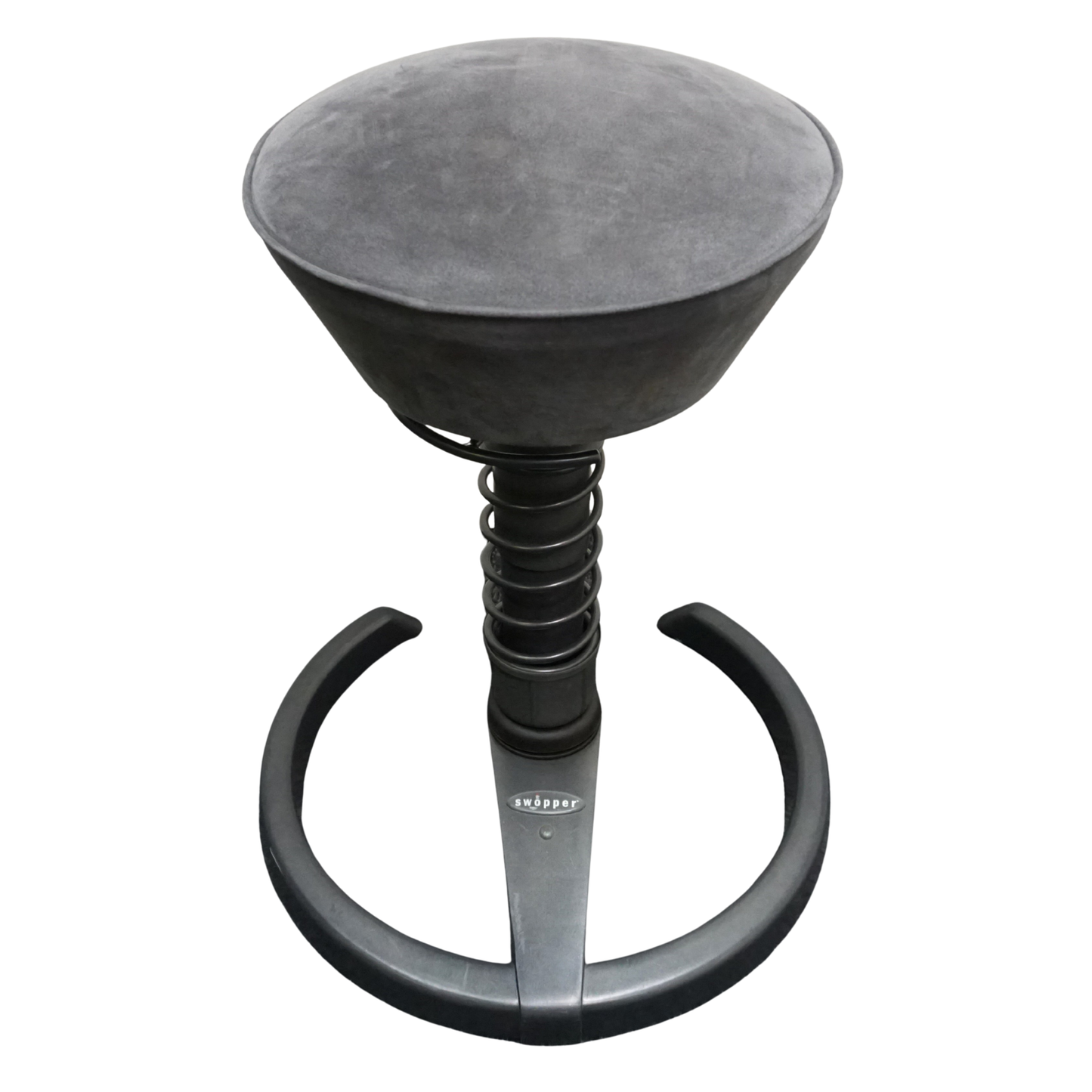 Aeris Swopper Classic Design Kruk | Balans Kruk | Vast | Grijze Suède Stof