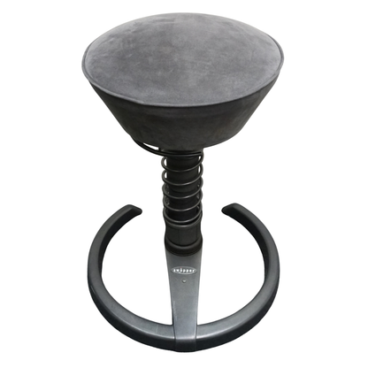 Aeris Swopper Classic Design Kruk | Balans Kruk | Vast | Grijze Suède Stof