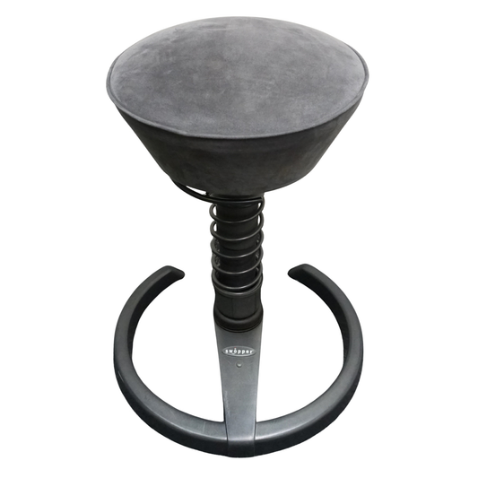 Aeris Swopper Classic Design Kruk | Balans Kruk | Vast | Grijze Suède Stof