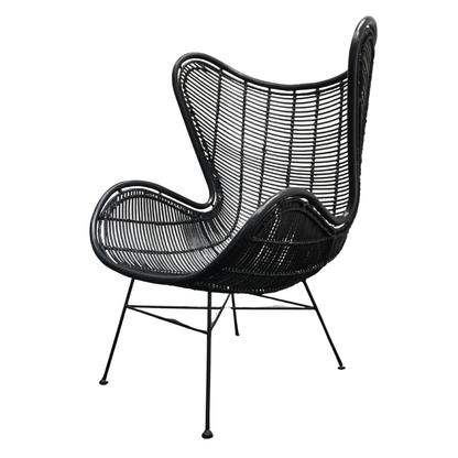 HKliving Rotan Egg chair Design Fauteuil | Zwart