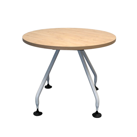Vitra Vergadertafel | Eettafel | Rond | Ahorn / Wit | 80 cm