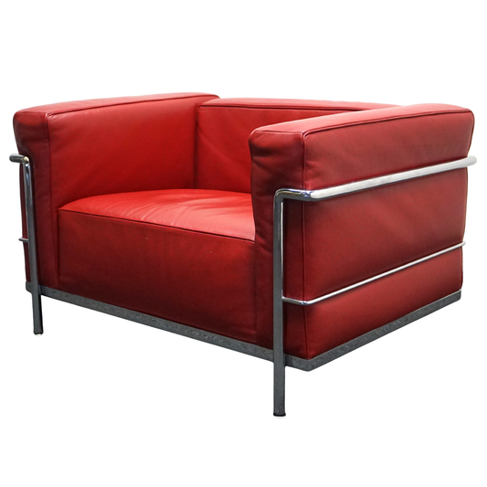Cassina LC3 Grand Confort, Grand Modèle Design Fauteuil | Rood Leer