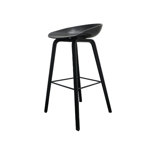 HAY About a Stool AAS32 Design Barkruk | Zwart / Zwart | Zithoogte 75 cm