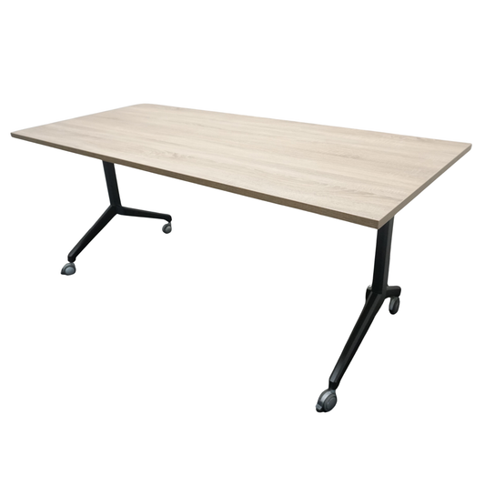 Verrijdbare Klaptafel | 180 x 80 cm | Midden eiken blad