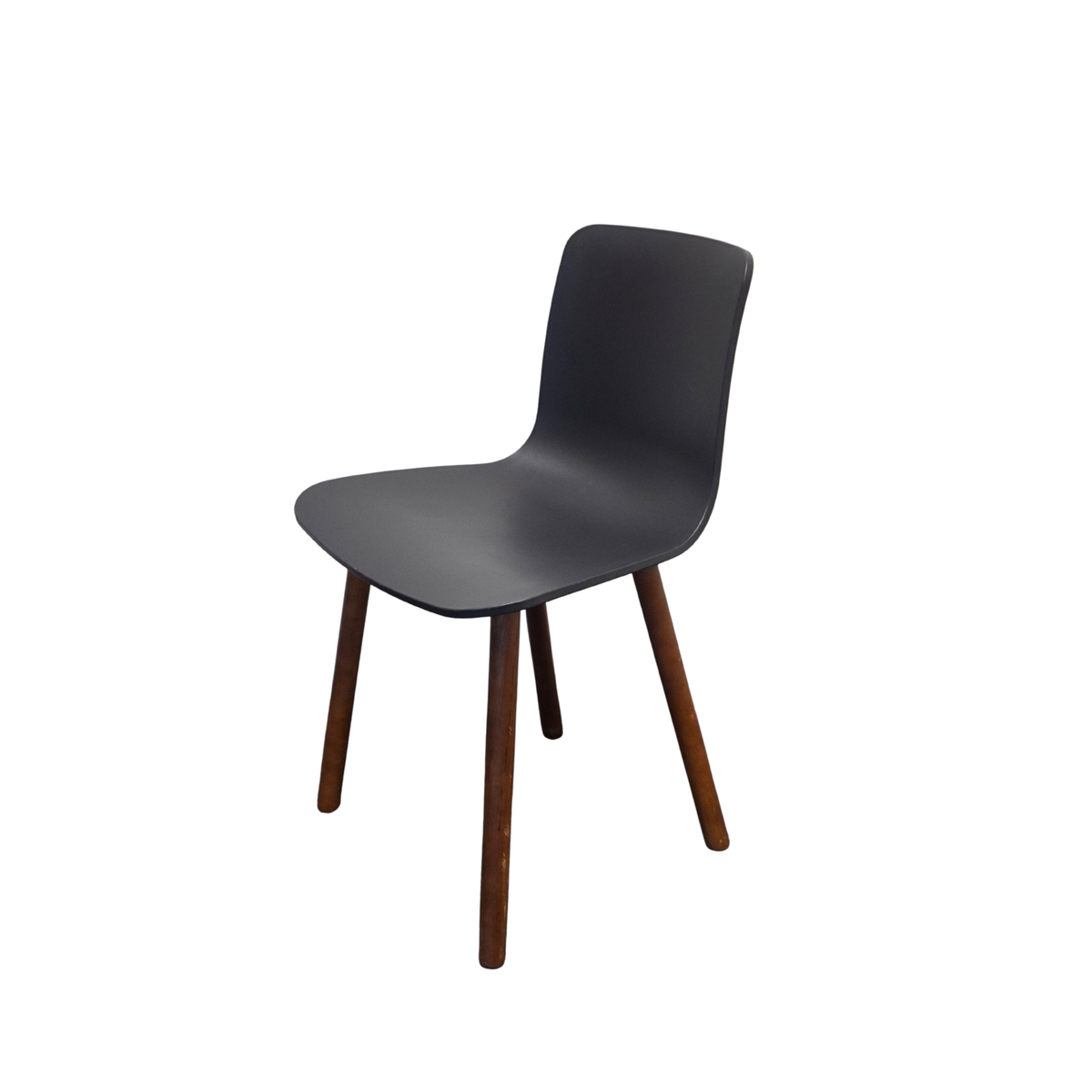 Vitra Hal Wood Design Stoel | Donkerblauw | Donker Hout