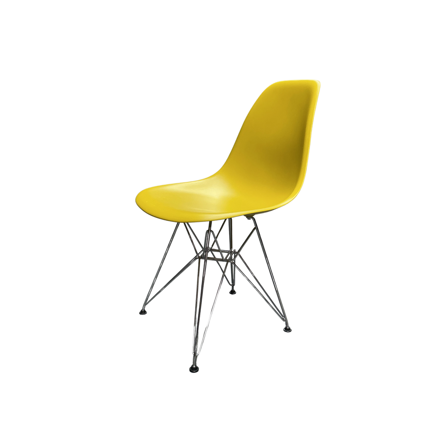 Vitra Eames Plastic Chair DSR | Eetkamerstoel | Geel | Chroom