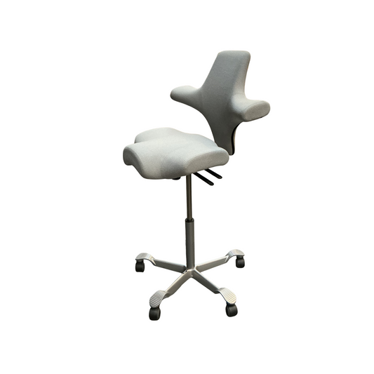 HAG Capisco 8106 Bureaustoel | Zithoogte 60-85 cm | Licht Grijs | Zilver