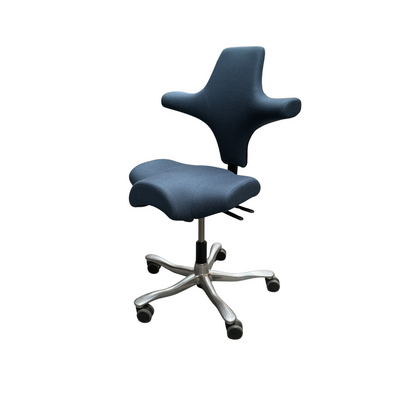 HAG Capisco 8106 Bureaustoel | Zithoogte 45 - 59 cm  | Blauw | Chroom