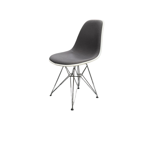 Vitra Eames DSR | Witte Kuip | Grijs gestoffeerd