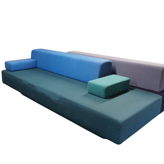 Lensvelt AVL Glyder Design Bank | Atelier van Lieshout | Blauw / Groen | 240 cm