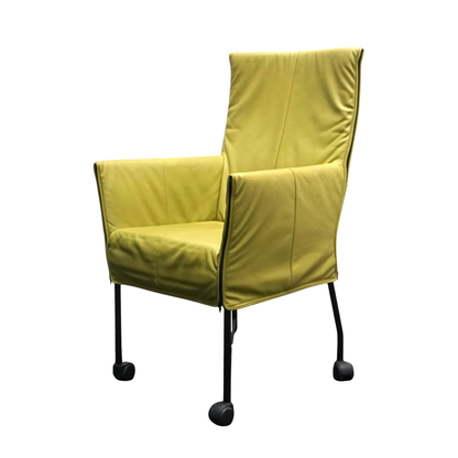 Montis Chaplin Design Stoel | Lime groen Leer | Verrijdbaar