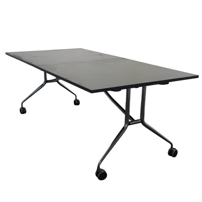 Mara Klaptafel Verrijdbaar | 200 x 100 cm | Zwart / Chroom