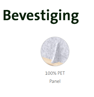 Akoestisch  Verplaatsbaar Bureauscherm | 18 mm | Hoogte 390 mm | Bevestiging PET panel