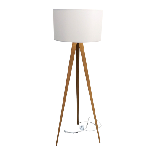 Zuiver Tripod Vloerlamp | Design Lamp | Wit / Hout