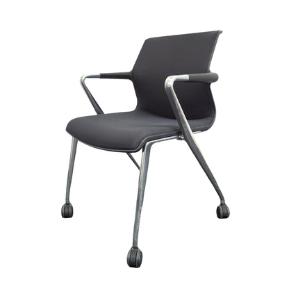 Vitra Unix Vergaderstoel | Conferentiestoel | Zwart | Verrijdbaar