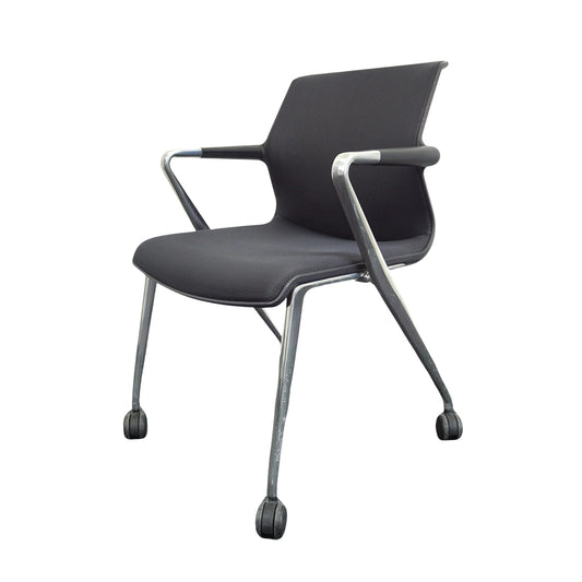 Vitra Unix Vergaderstoel | Conferentiestoel | Zwart | Verrijdbaar