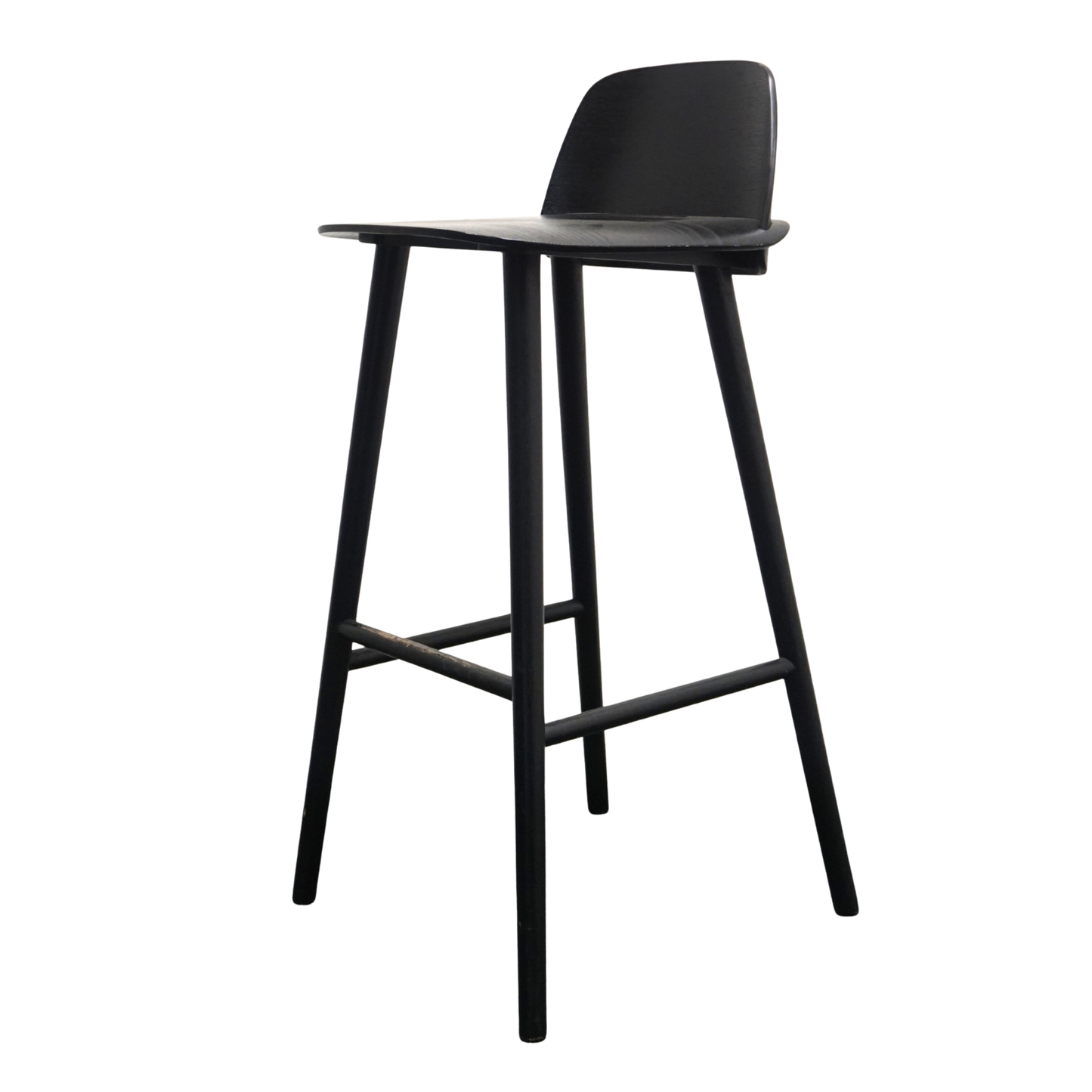 Muuto Nerd Barkruk | Zwart | Hout | Zithoogte 75 cm