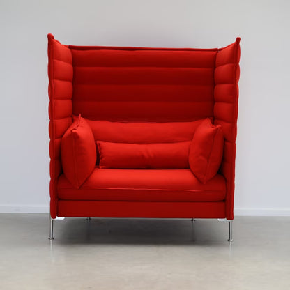 Vitra Alcove Highback Design Bank | Akoestische Bank | Rood