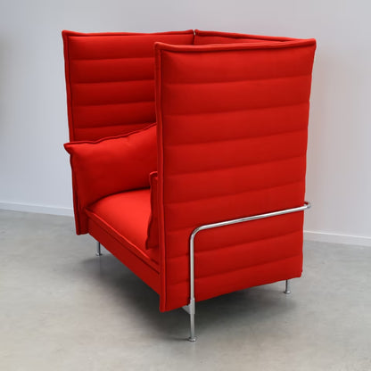 Vitra Alcove Highback Design Bank | Akoestische Bank | Rood