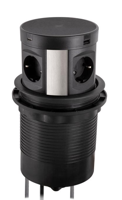 Pop Up Inbouwunit 120 mm voor Elektra | Zwart