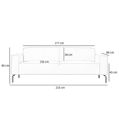Loungebank Kansas | 3-zits | Polyester | Leverbaar in Diverse Kleuren