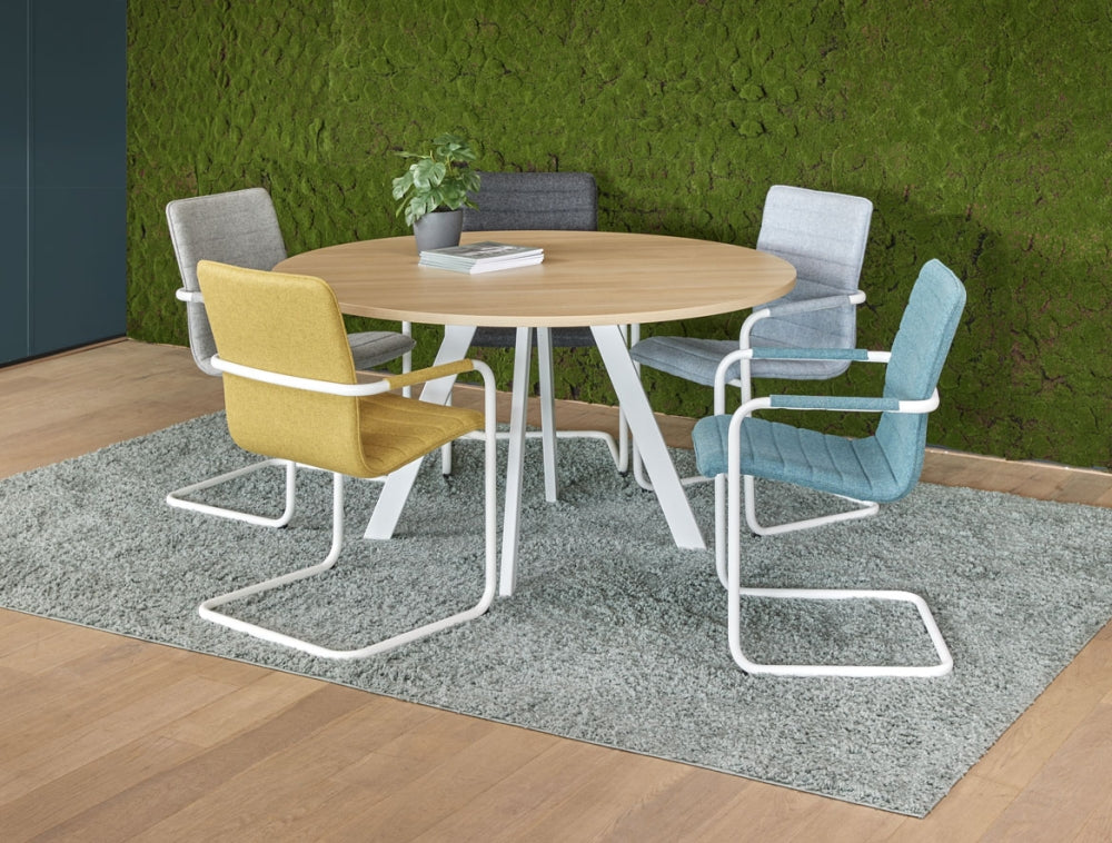 Vergadertafel Spin | Rond | 120 cm | Leverbaar in Diverse Kleuren