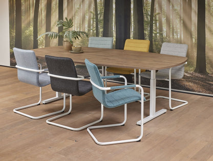 Vergadertafel Easy | Deens Ovaal | Hoogte verstelbaar | 240 x 120 cm
