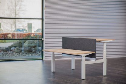 Akoestisch Opzetscherm Duo Desk | 18 mm | Hoogte 590 mm | Bevestiging Zwart