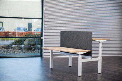 Akoestisch Opzetscherm Duo Desk | 18 mm | Hoogte 590 mm | Bevestiging Aluminium