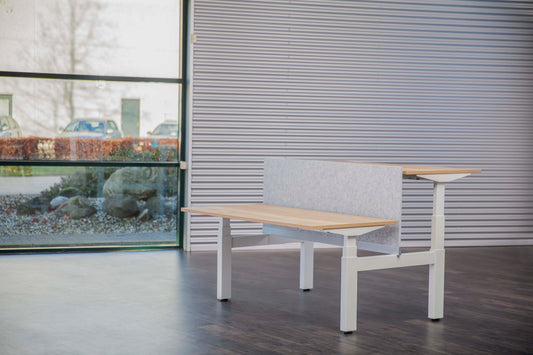 Akoestisch Opzetscherm Duo Desk | 18 mm | Hoogte 390 mm | Bevestiging Aluminium