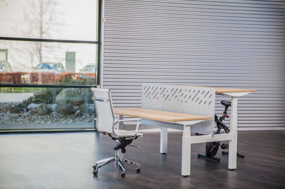 Akoestisch Opzetscherm Duo Desk | 18 mm | Hoogte 590 mm | Bevestiging Aluminium