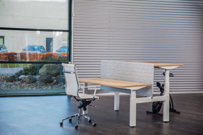 Akoestisch Opzetscherm Duo Desk | 18 mm | Hoogte 390 mm | Bevestiging Wit