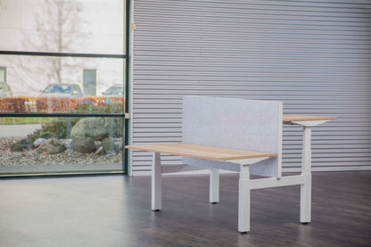 Akoestisch Opzetscherm Duo Desk | 48 mm | Hoogte 990 mm | Bevestiging Aluminium