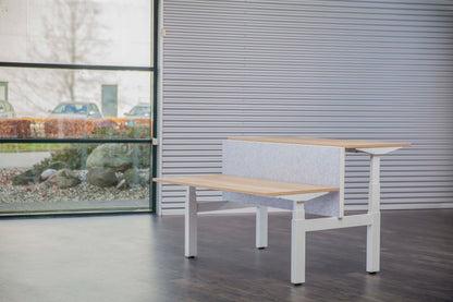 Akoestisch Opzetscherm Duo Desk | 48 mm | Hoogte 990 mm | Bevestiging Aluminium