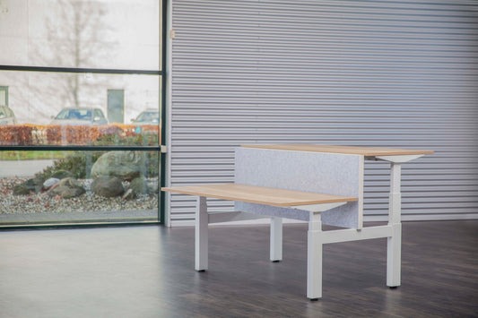 Akoestisch Opzetscherm Duo Desk | 48 mm | Hoogte 990 mm | Bevestiging Aluminium