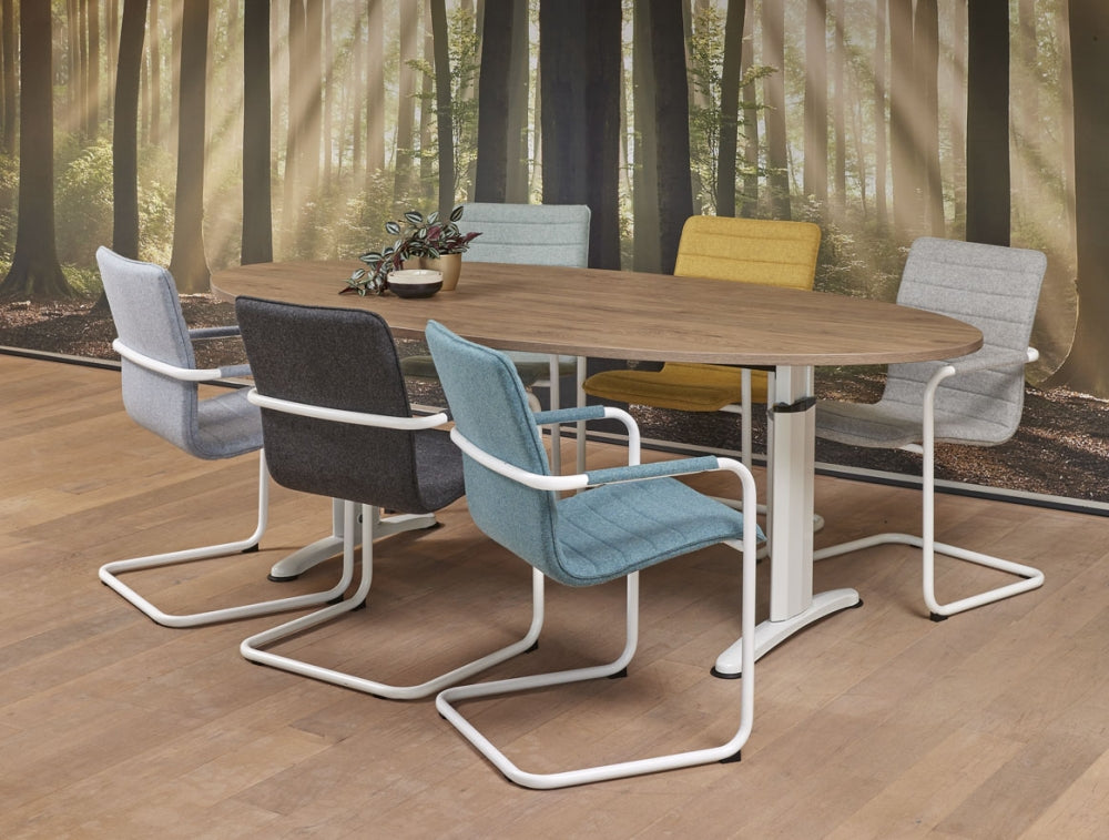 Vergadertafel Work | Ellips | Hoogte verstelbaar | 220 x 110 cm